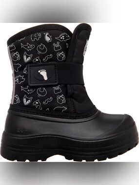 Stonz Scout Kids Snow Boots with Black with pattern and Velcro Strap
